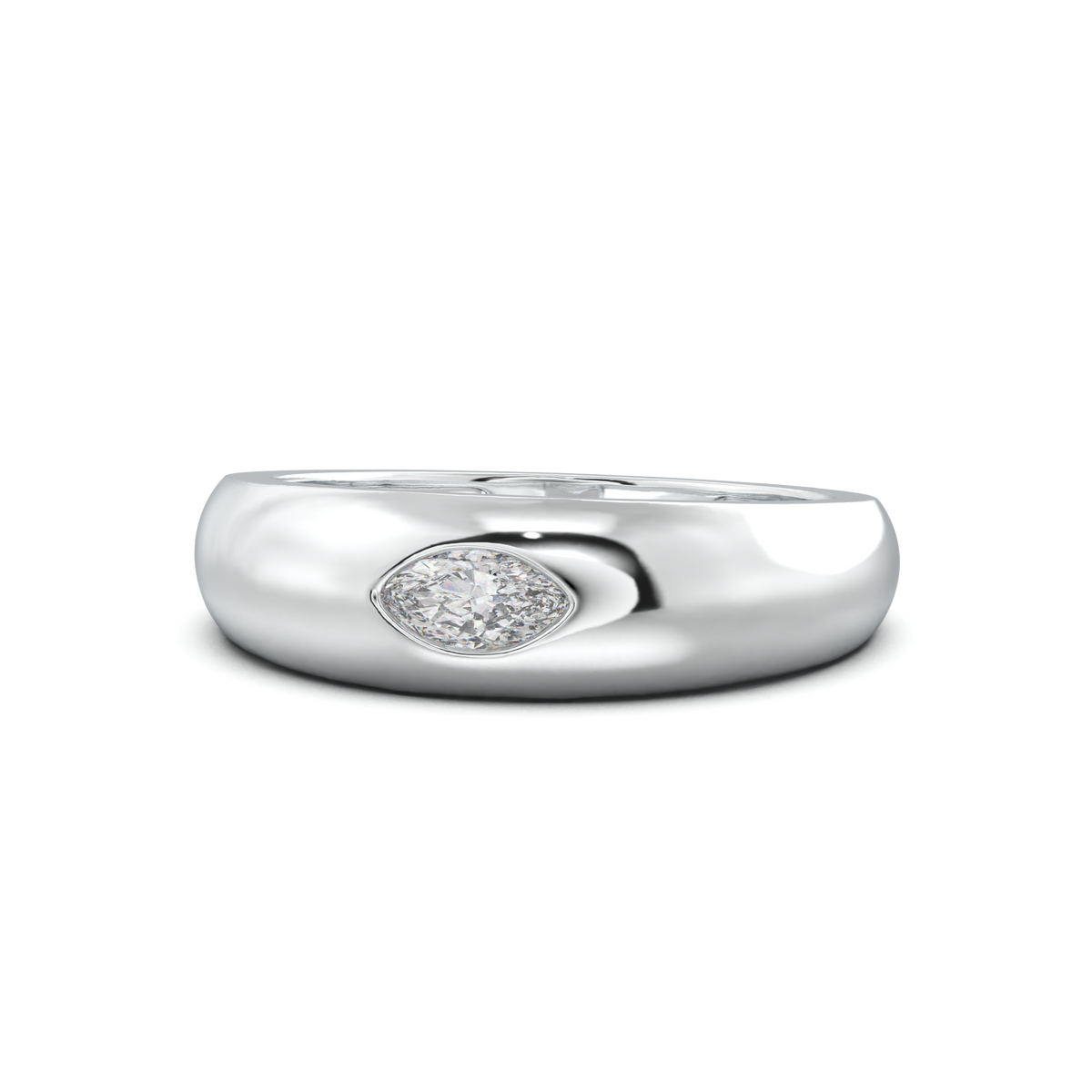 Flush-Set Marquise Men's Band