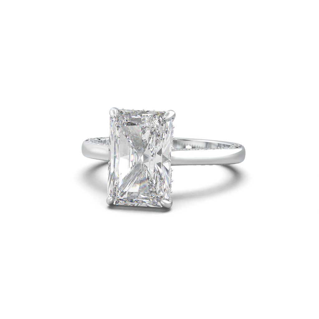 Radiant Pavé Hidden Halo Engagement Ring