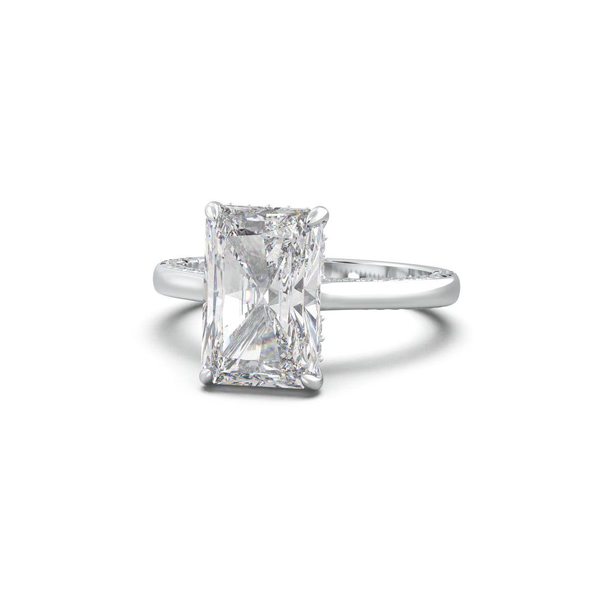 Radiant Pavé Hidden Halo Engagement Ring