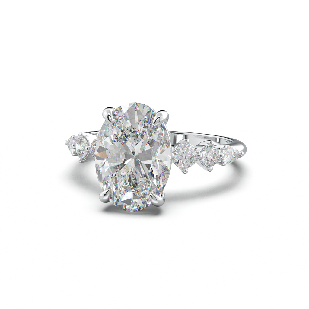 Oval Pear-Accent Engagement Ring