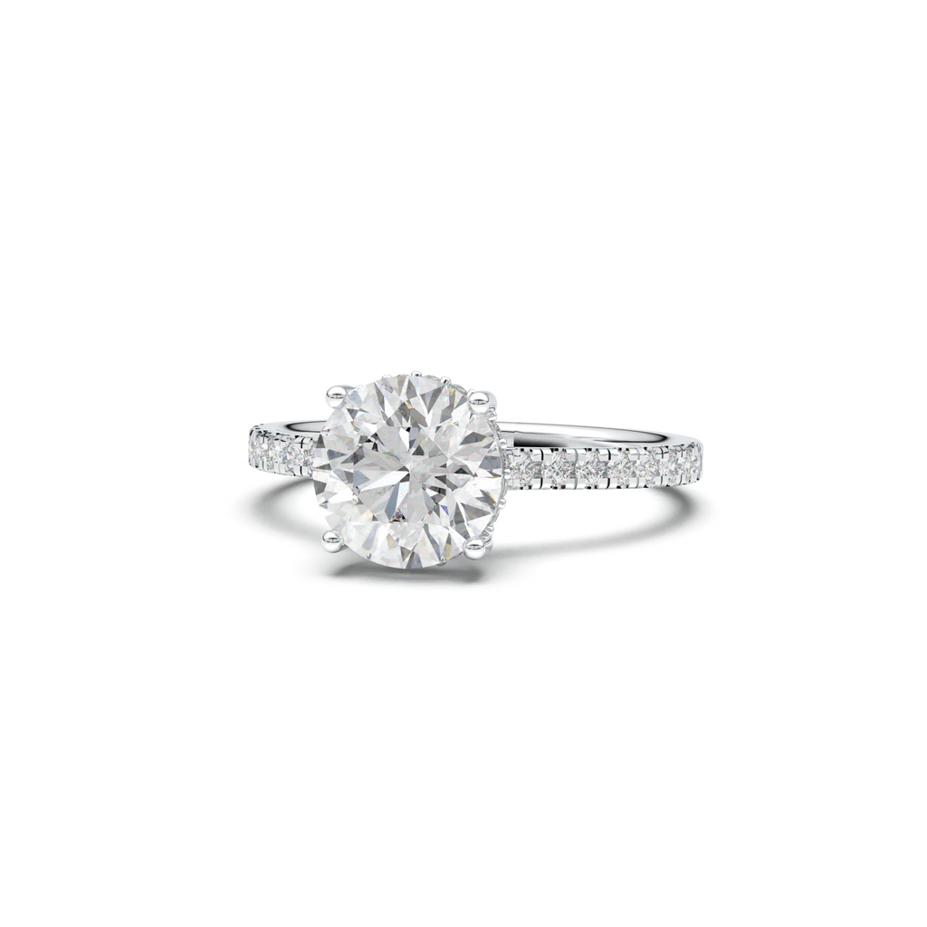 Round Pavé Engagement Ring
