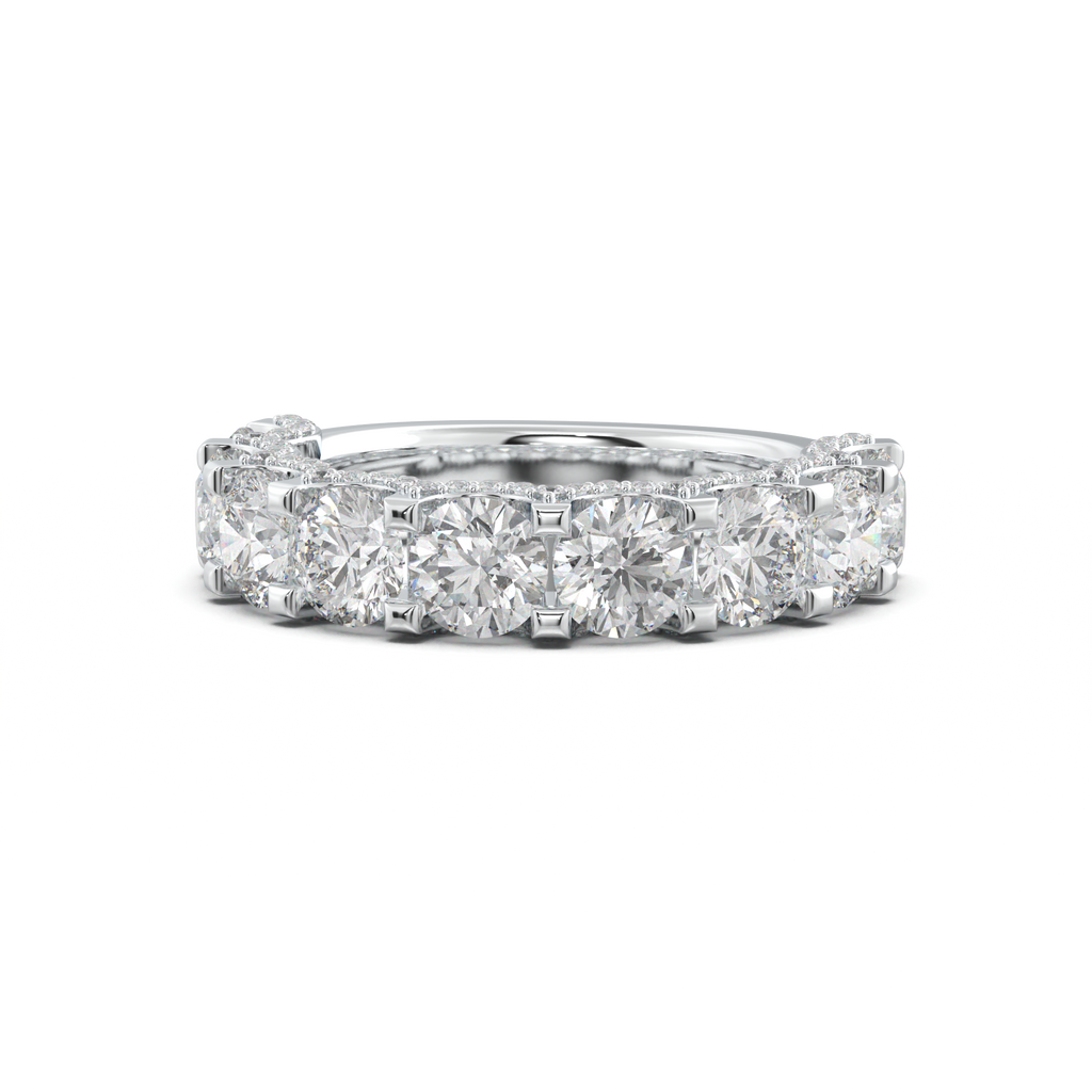 Round Diamond Pavé-Edge Wedding Band