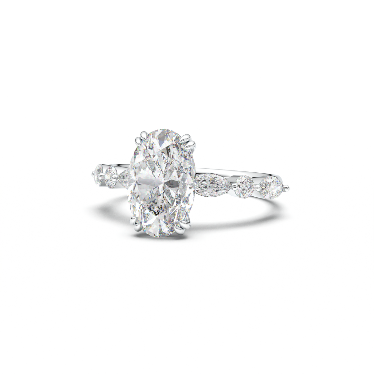 Oval Mixed-Shape Engagement Ring