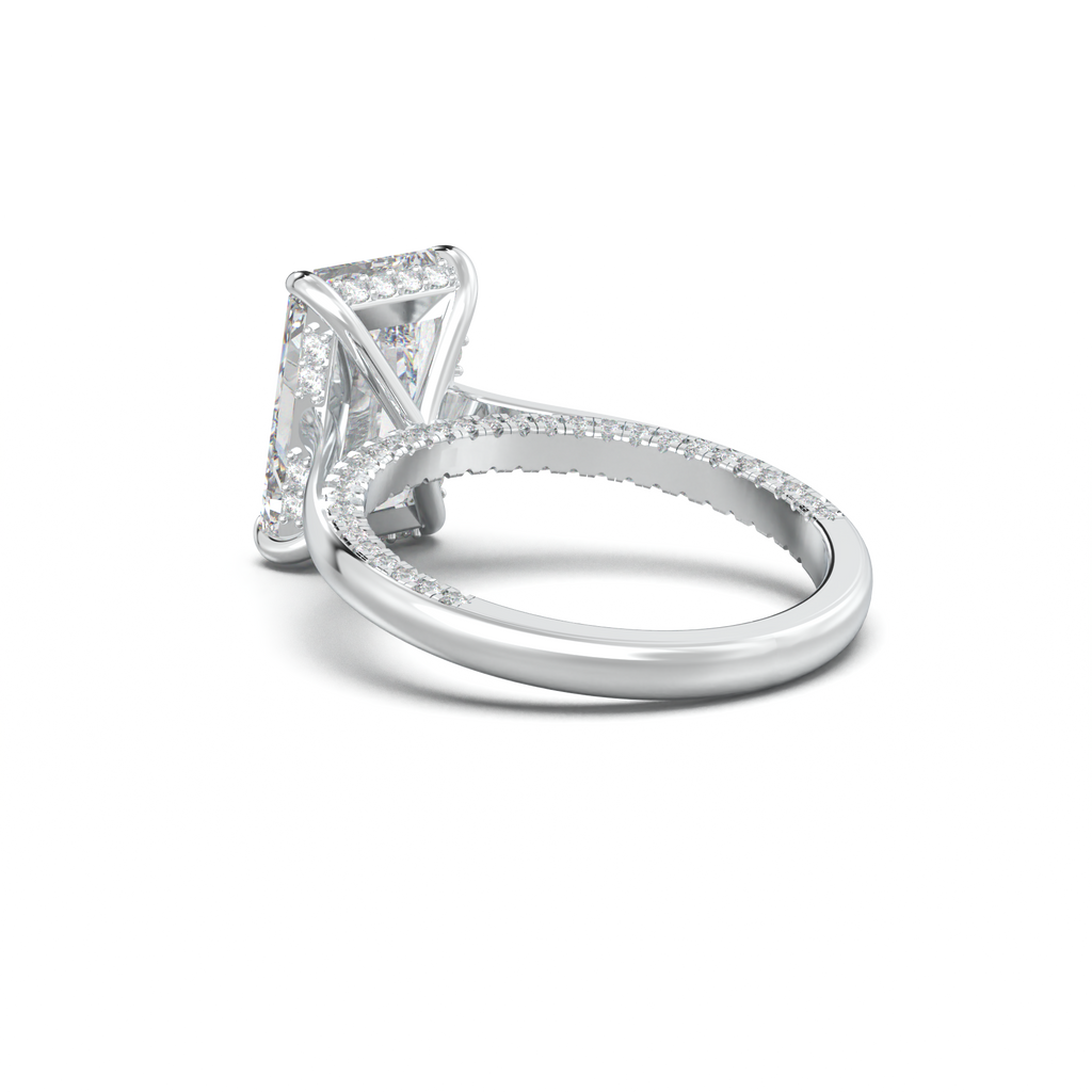 Radiant Pavé Hidden Halo Engagement Ring