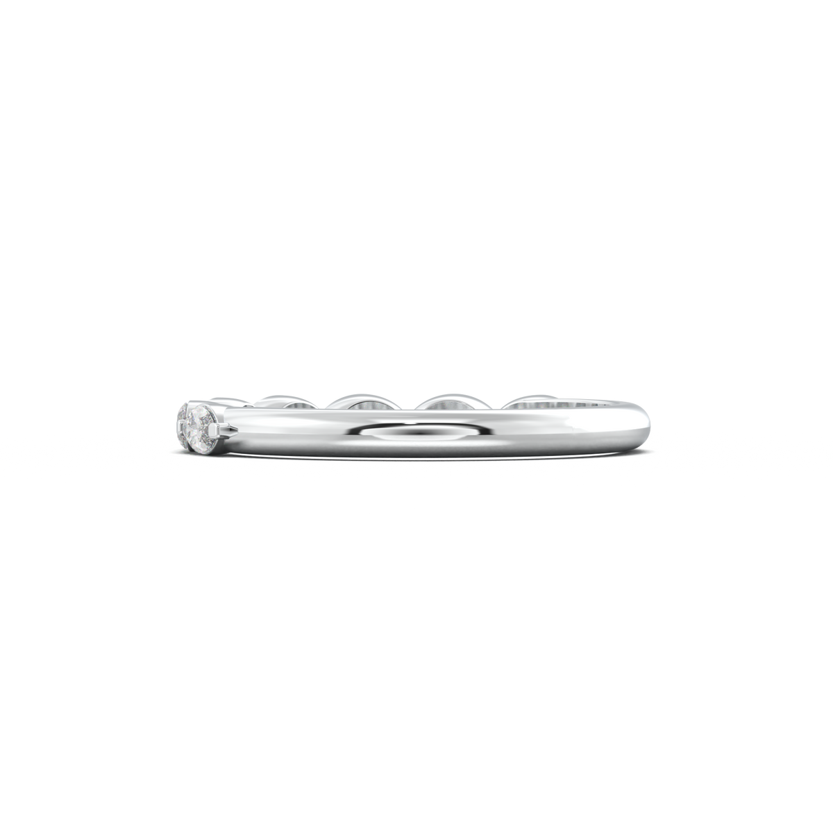 East-West Marquise Half-Eternity Wedding Band