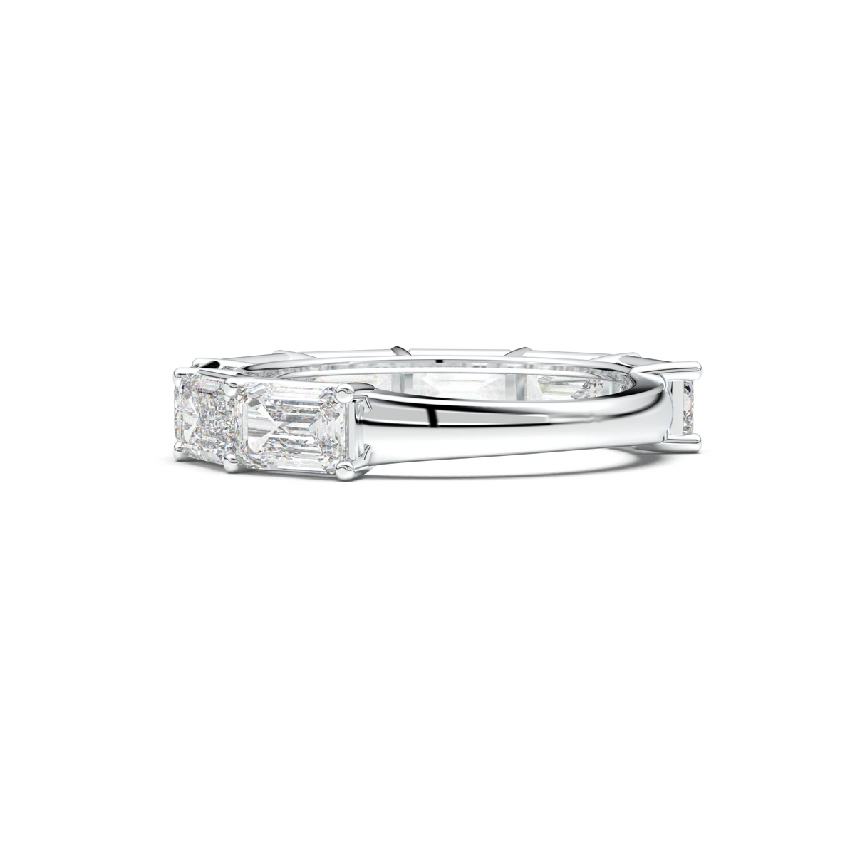 Emerald-Cut Six-Stone Wedding Band