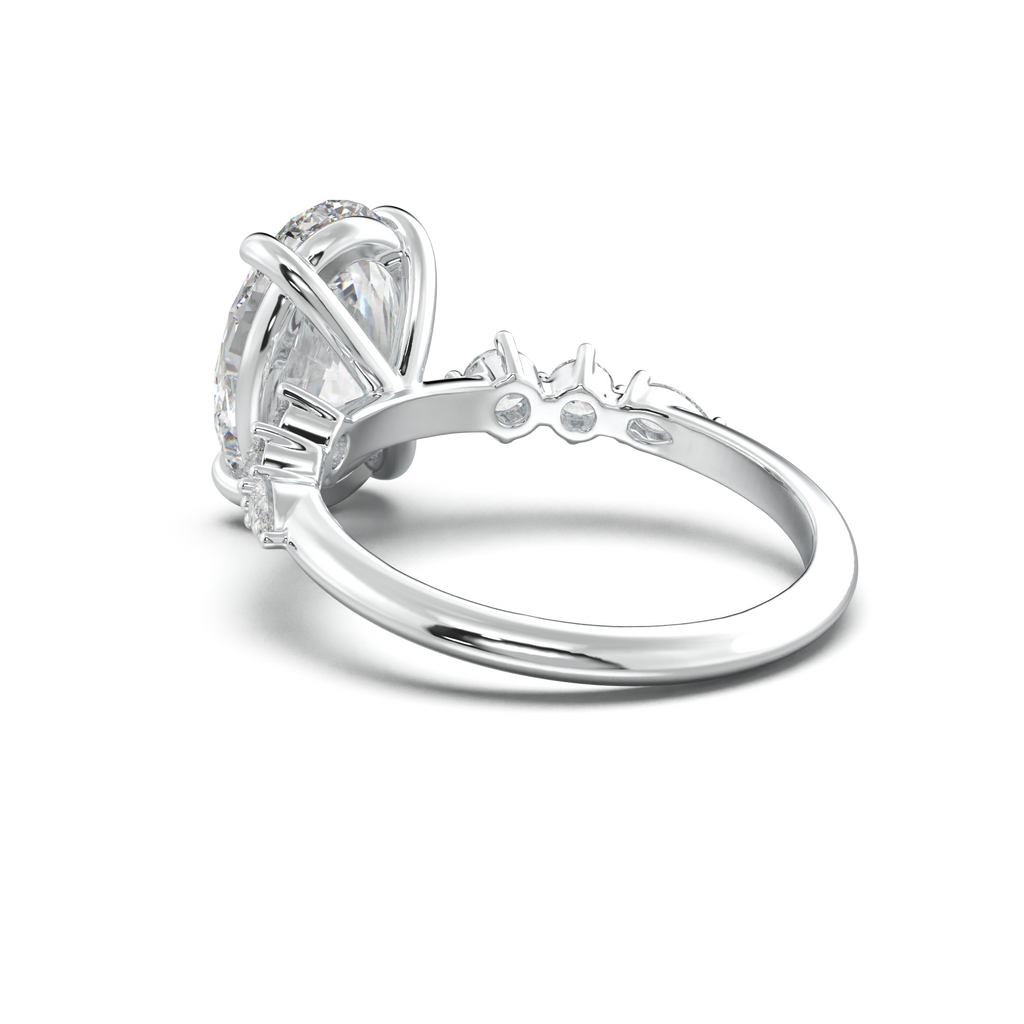 Oval Pear-Accent Engagement Ring