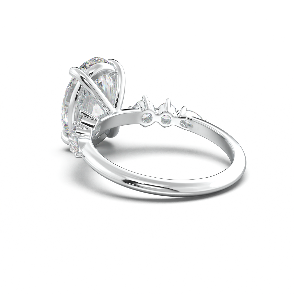 Oval Pear-Accent Engagement Ring