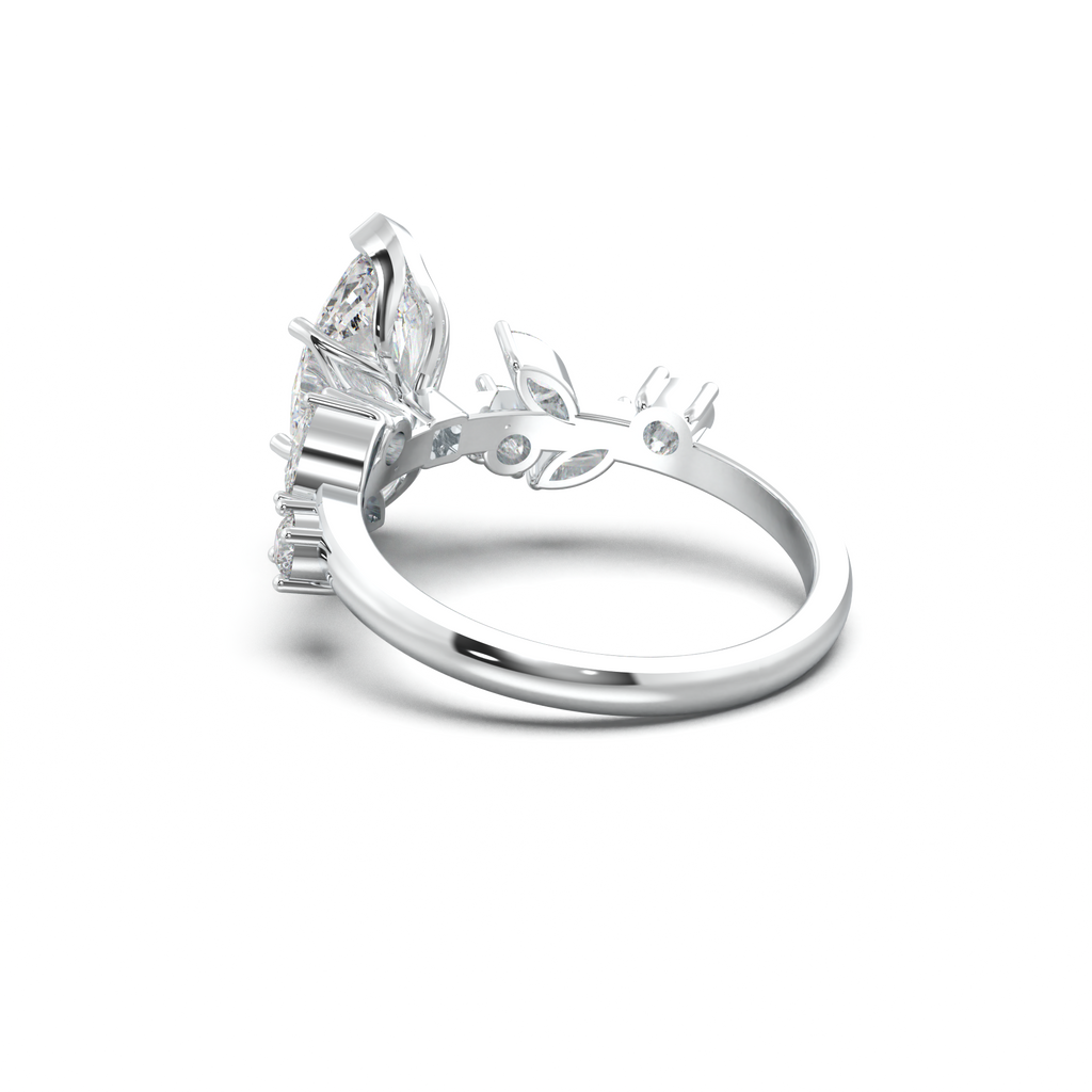 Marquise Mixed Side-Stone Engagement Ring
