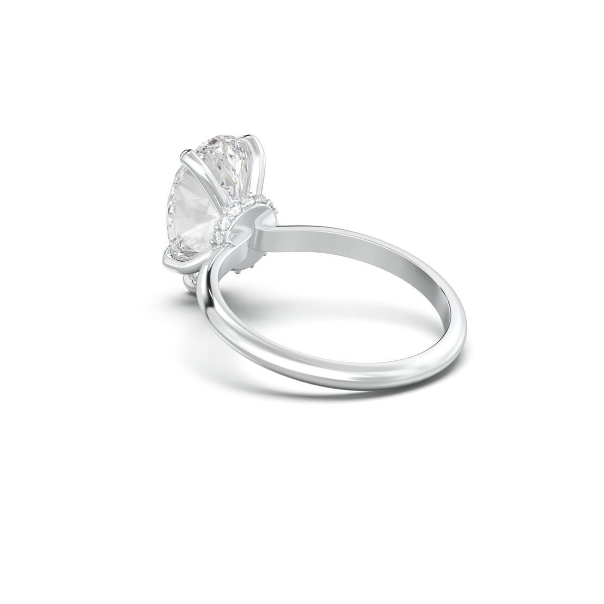 Pear Hidden Halo Engagement Ring