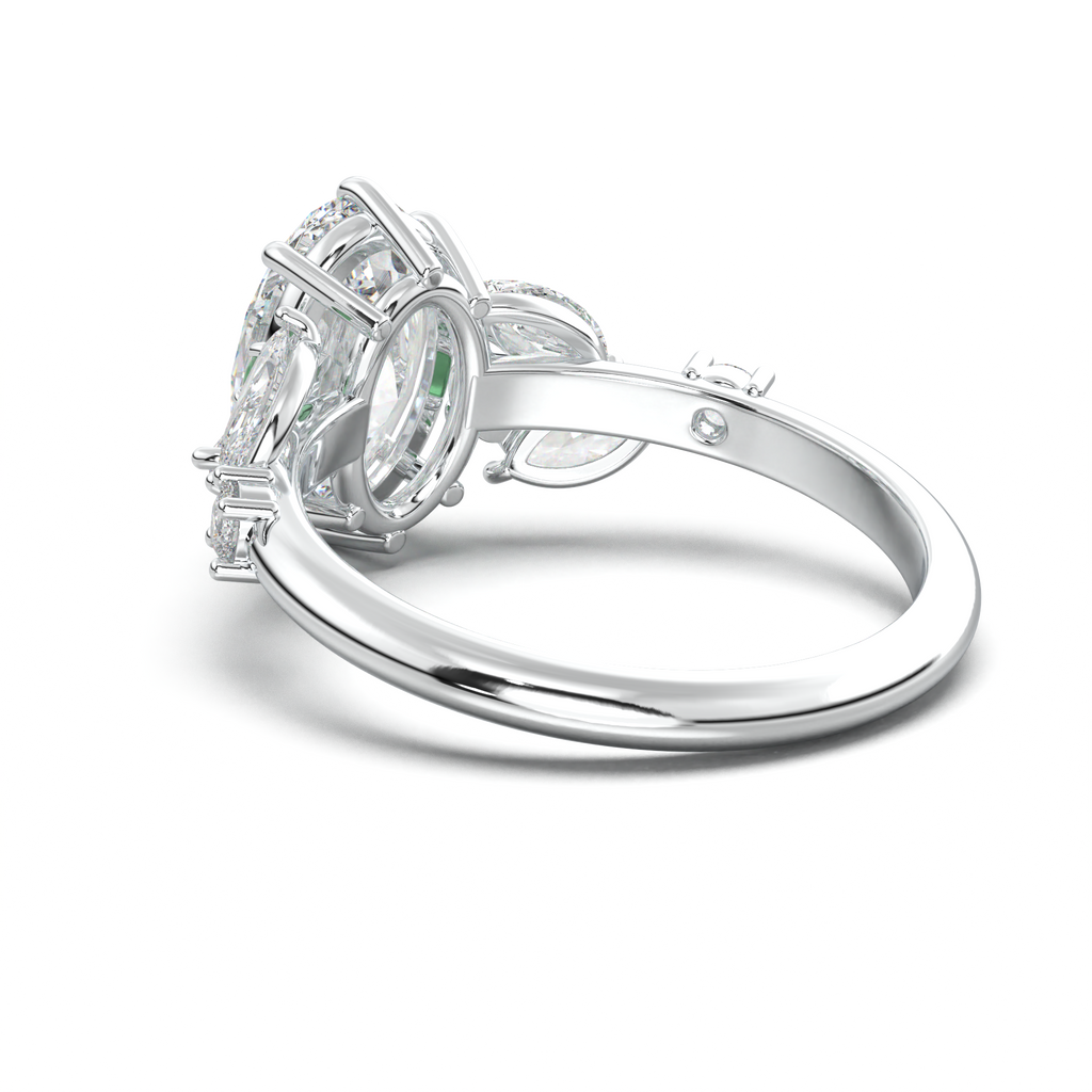 Oval Marquise-Accent Engagement Ring
