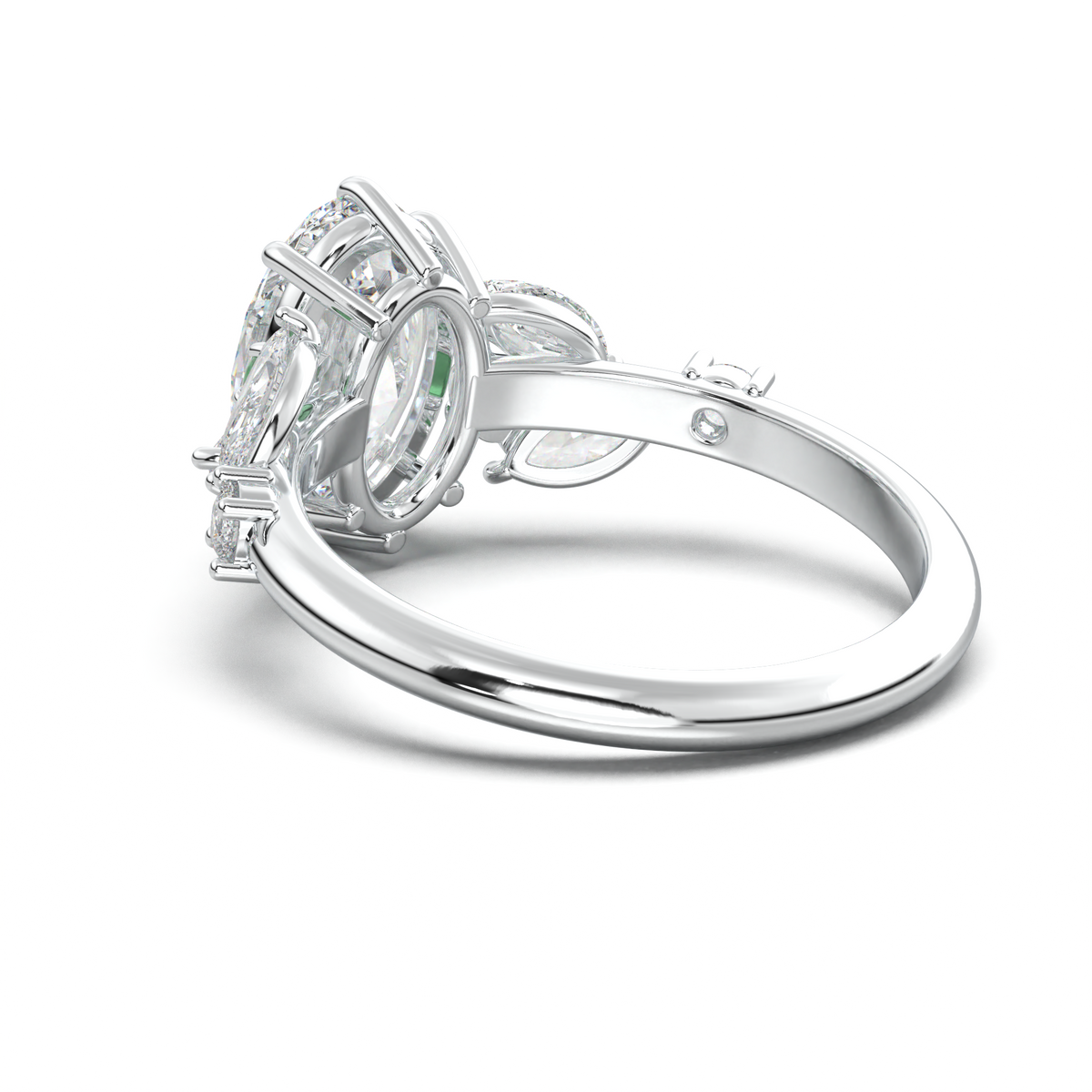 Oval Marquise-Accent Engagement Ring