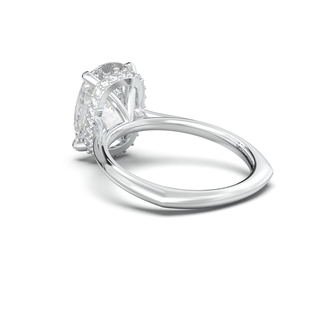 Cushion Hidden Halo Engagement Ring