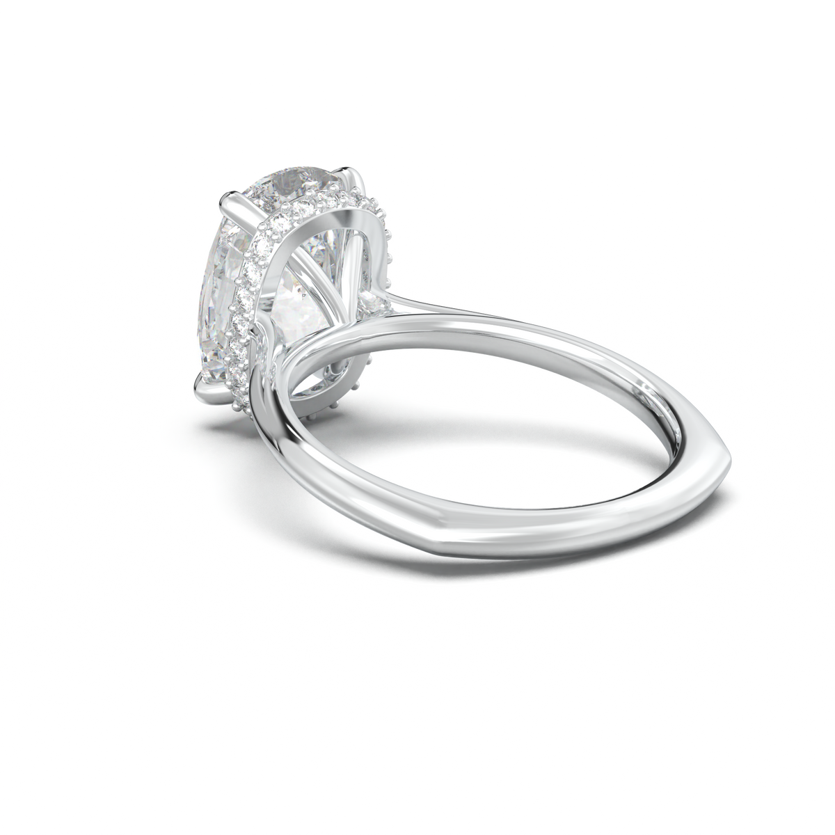 Cushion Hidden Halo Engagement Ring
