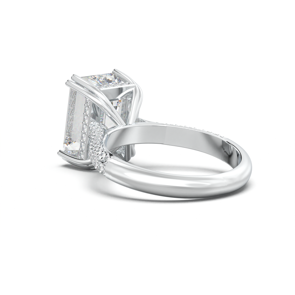 Emerald Double Pavé Engagement Ring