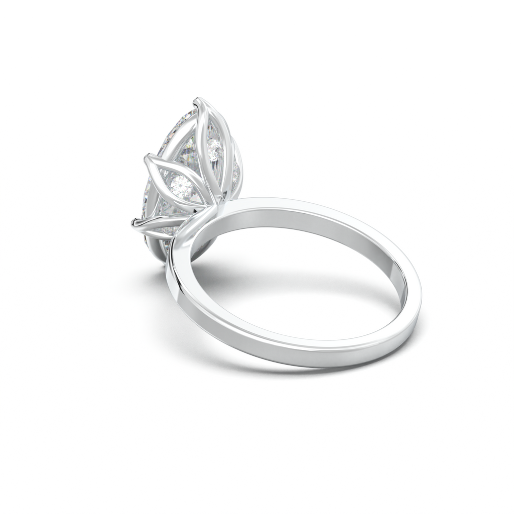 Oval Diamond-Accent Gallery Engagement Ring