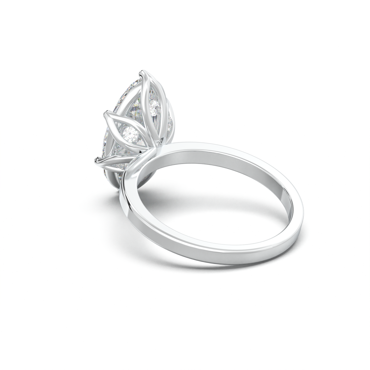Oval Diamond-Accent Gallery Engagement Ring