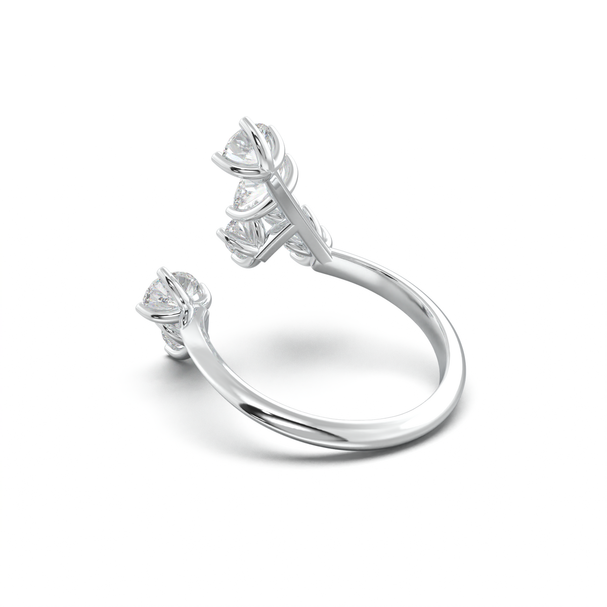 Asymmetric Mixed-Shape Diamond & Peridot Ring