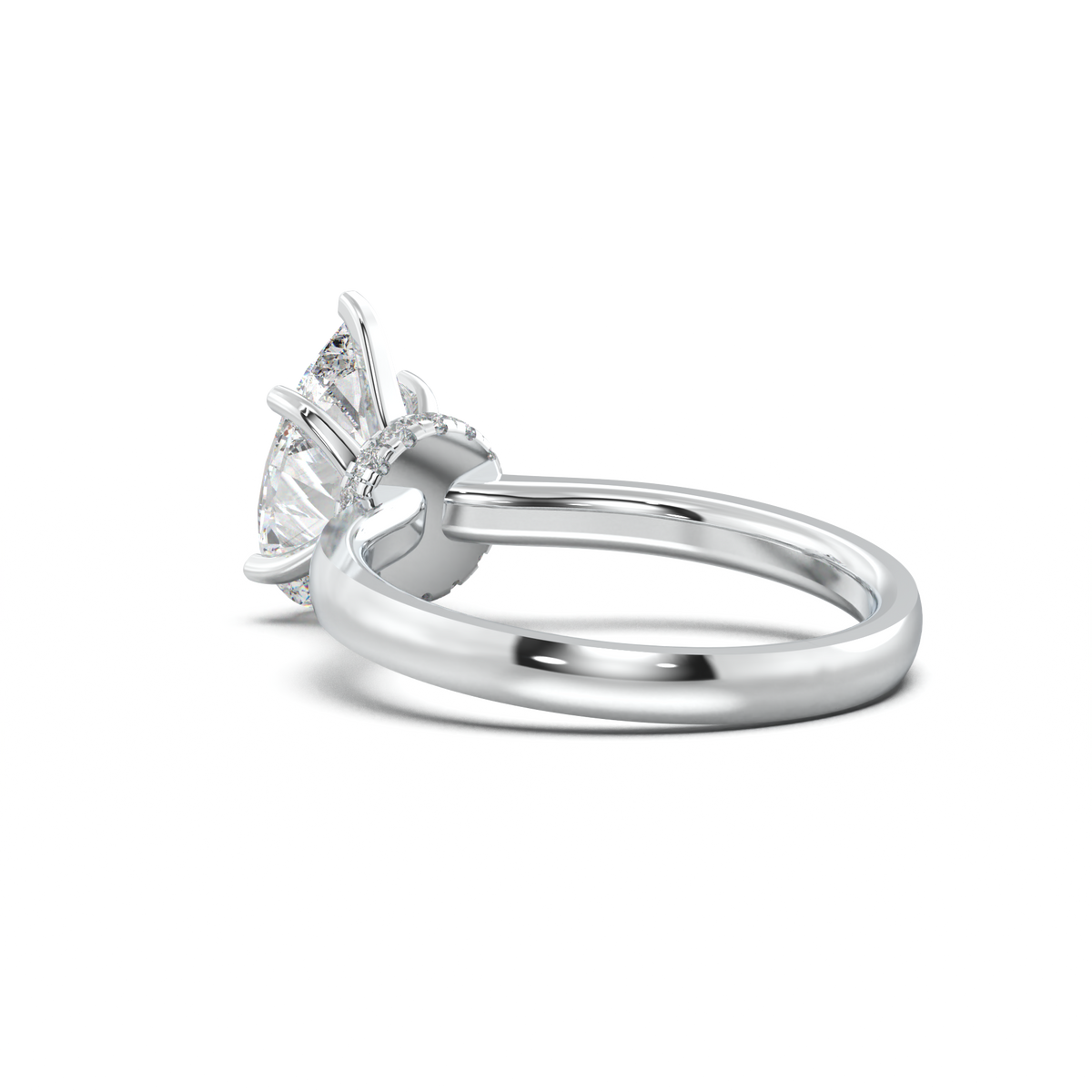 Cushion Hidden Pavé Engagement Ring