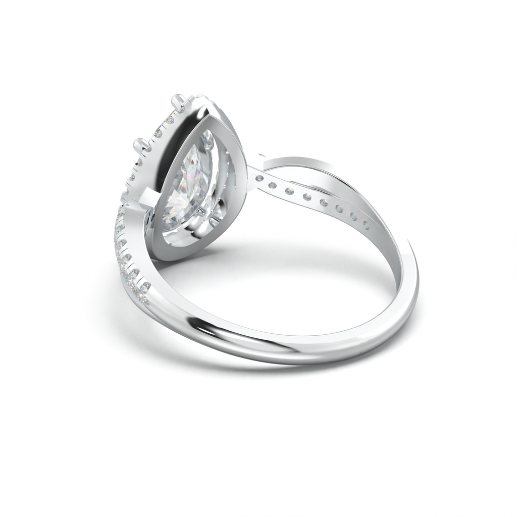 Pear Halo Twisted Pavé Engagement Ring