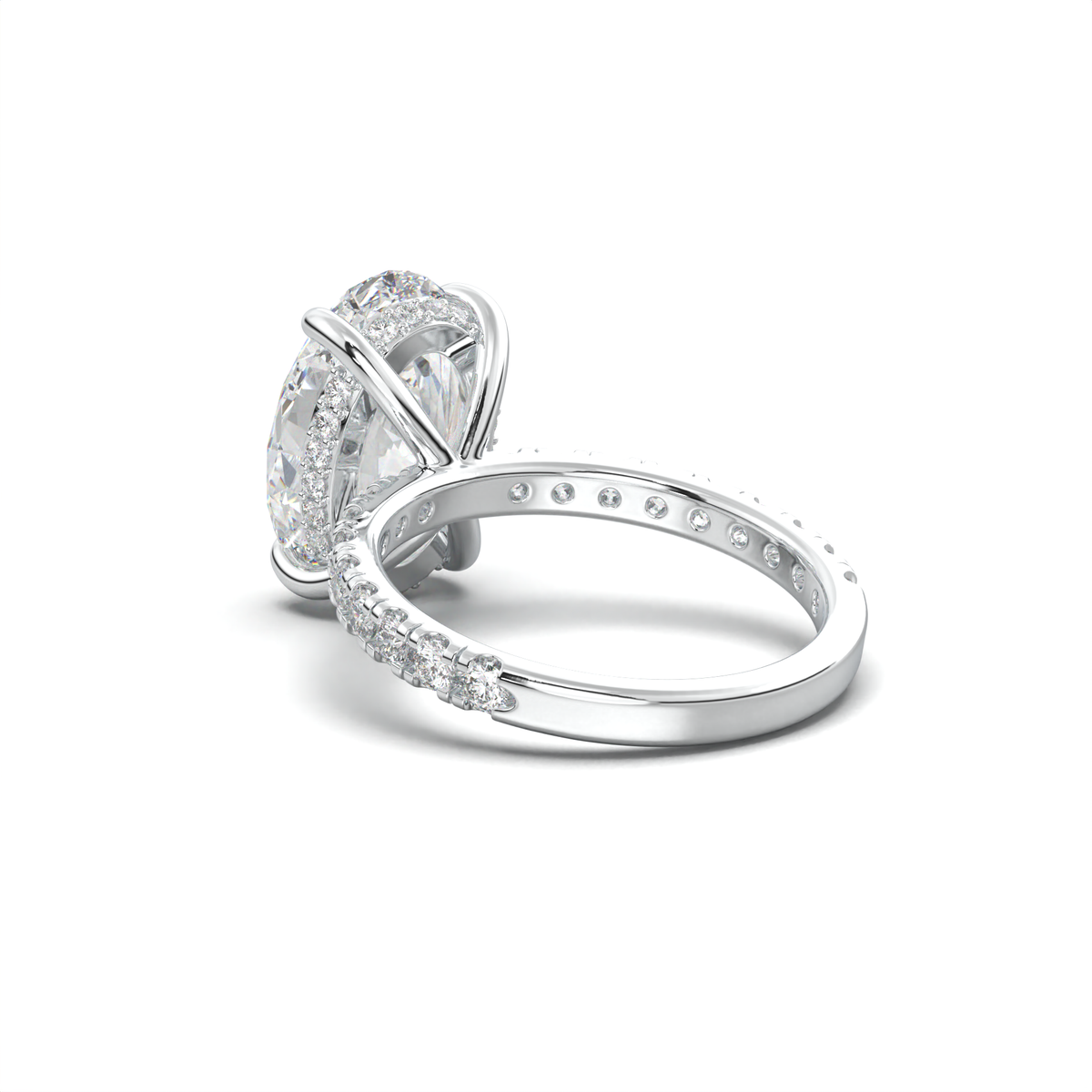 Oval Pavé Hidden Halo Engagement Ring