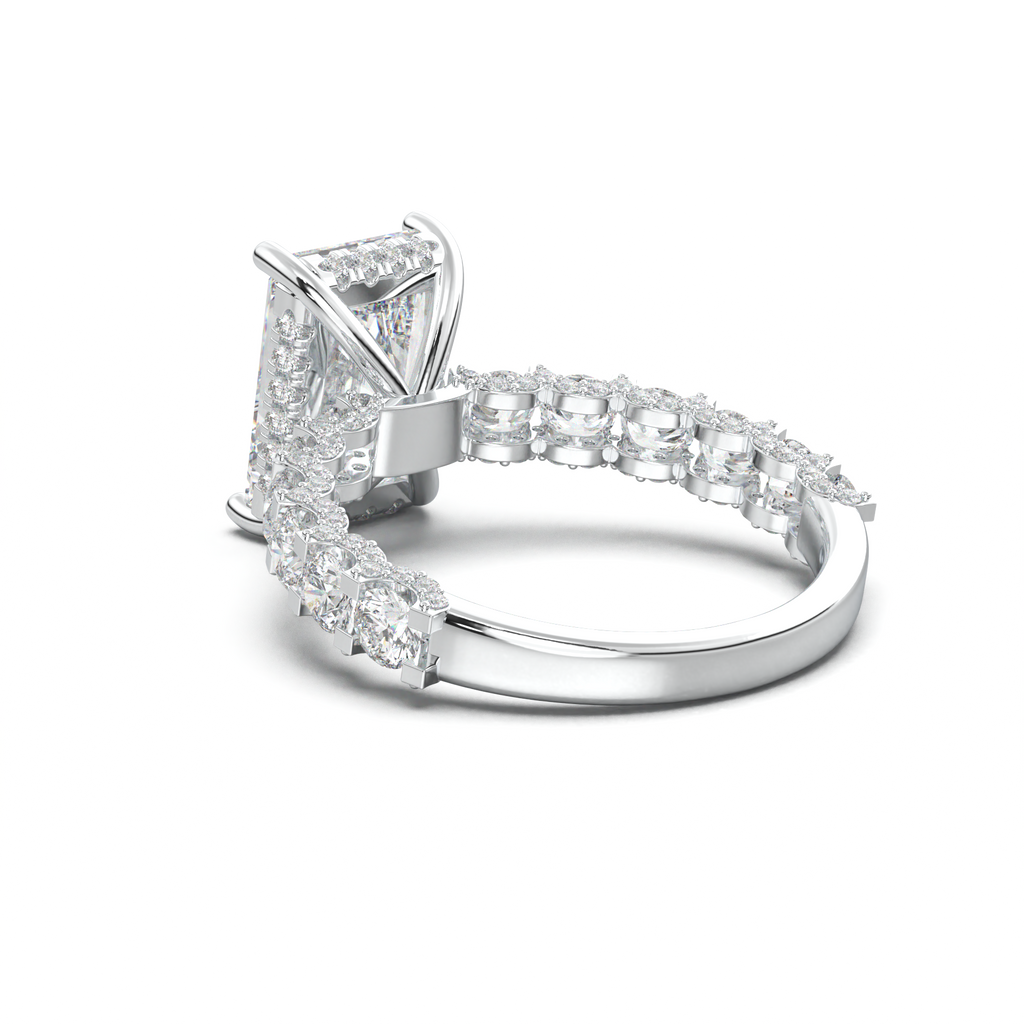 Radiant Diamond Band Engagement Ring