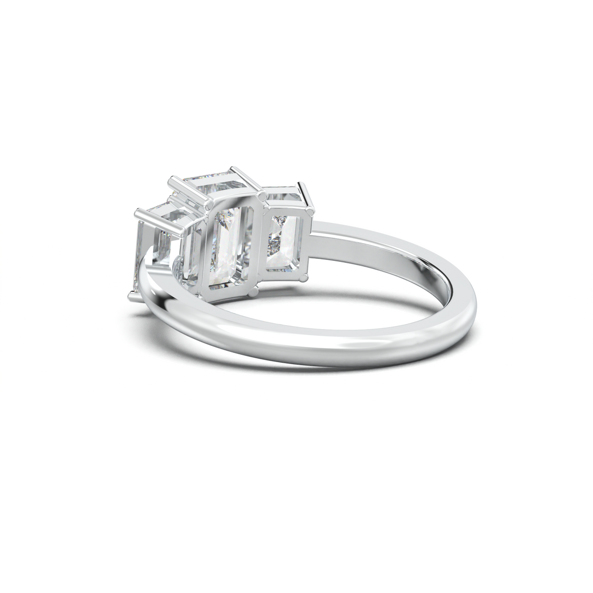 Emerald Three-Stone Engagement Ring