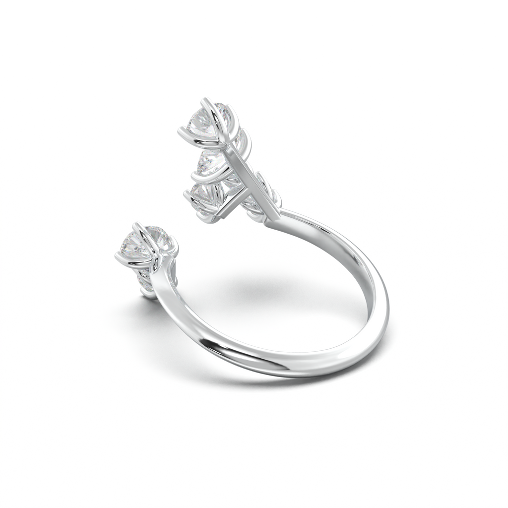 Asymmetric Mixed-Shape Diamond & Peridot Ring