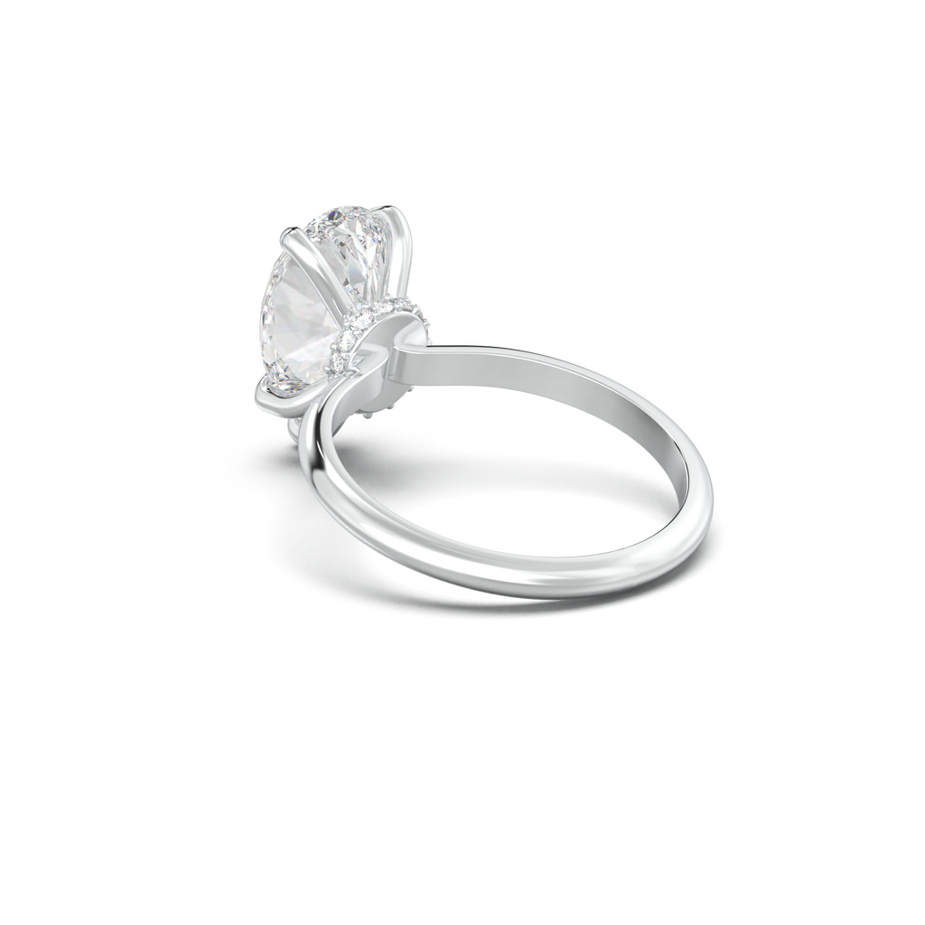 Pear Hidden Halo Engagement Ring
