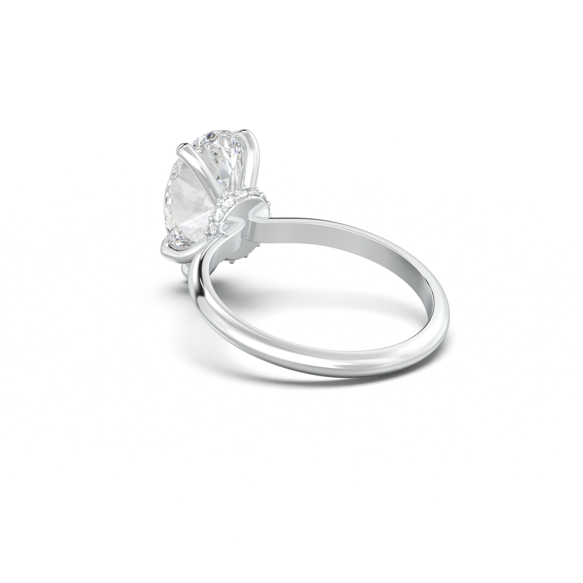 Pear Hidden Halo Engagement Ring