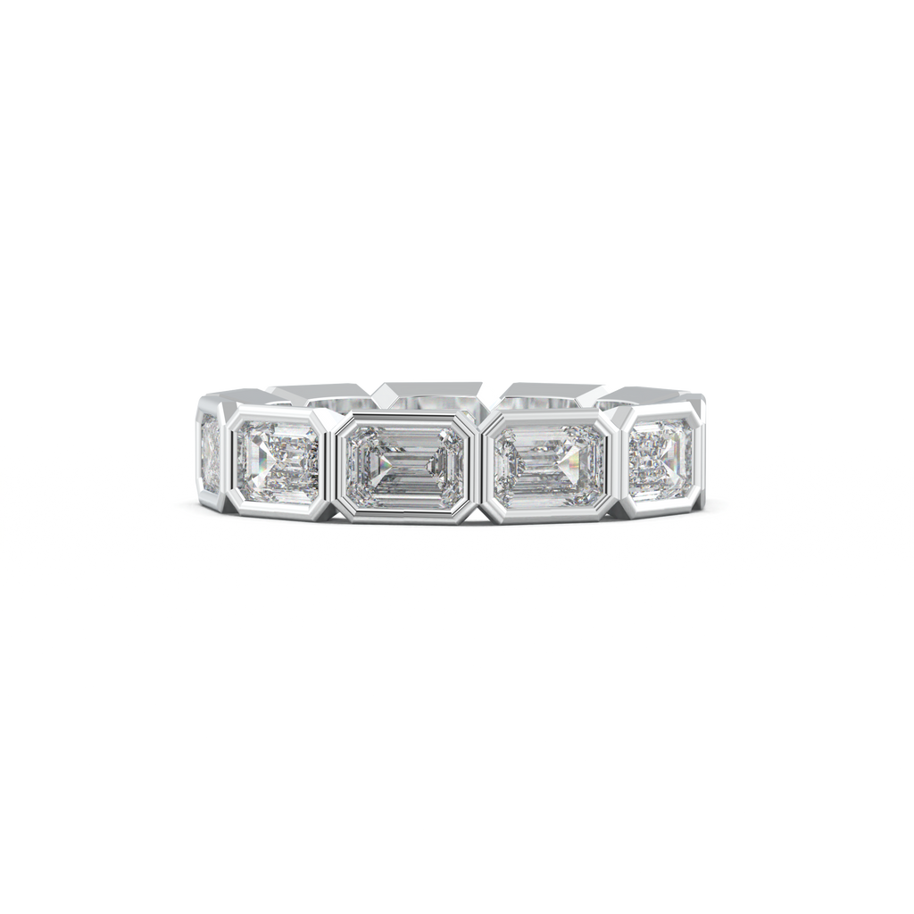 Emerald-Cut Bezel-Style Eternity Wedding Band