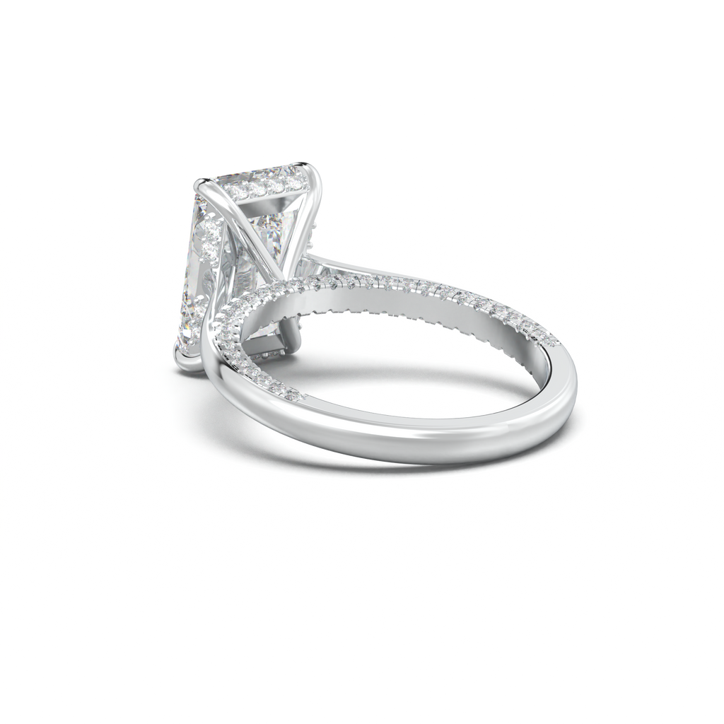 Radiant Pavé Hidden Halo Engagement Ring