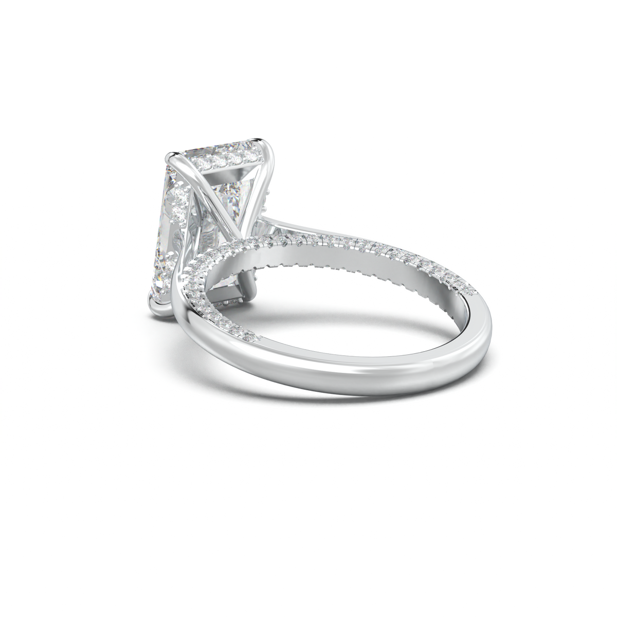 Radiant Pavé Hidden Halo Engagement Ring