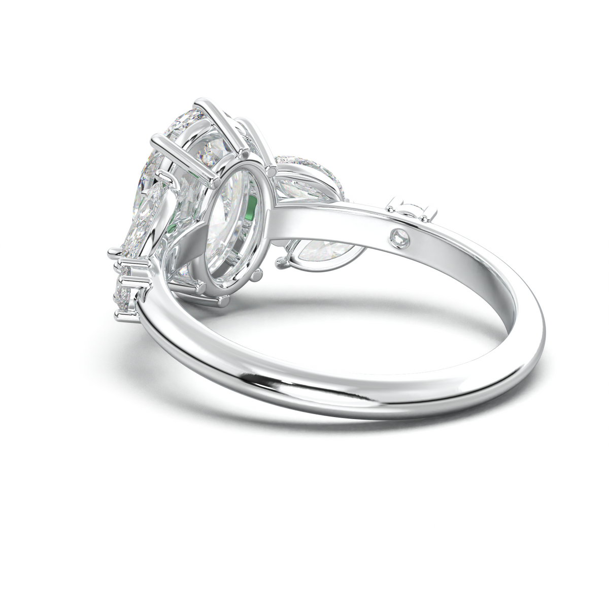 Oval Marquise-Accent Engagement Ring