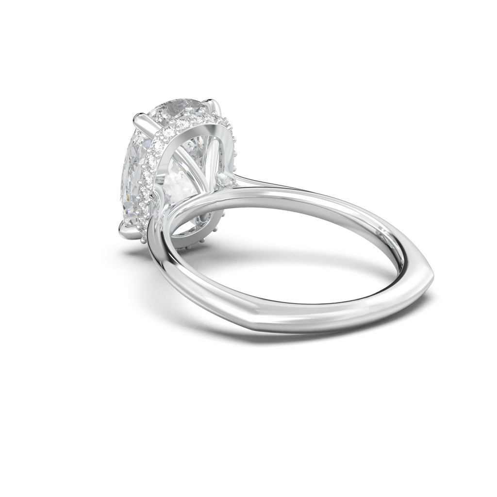Cushion Hidden Halo Engagement Ring