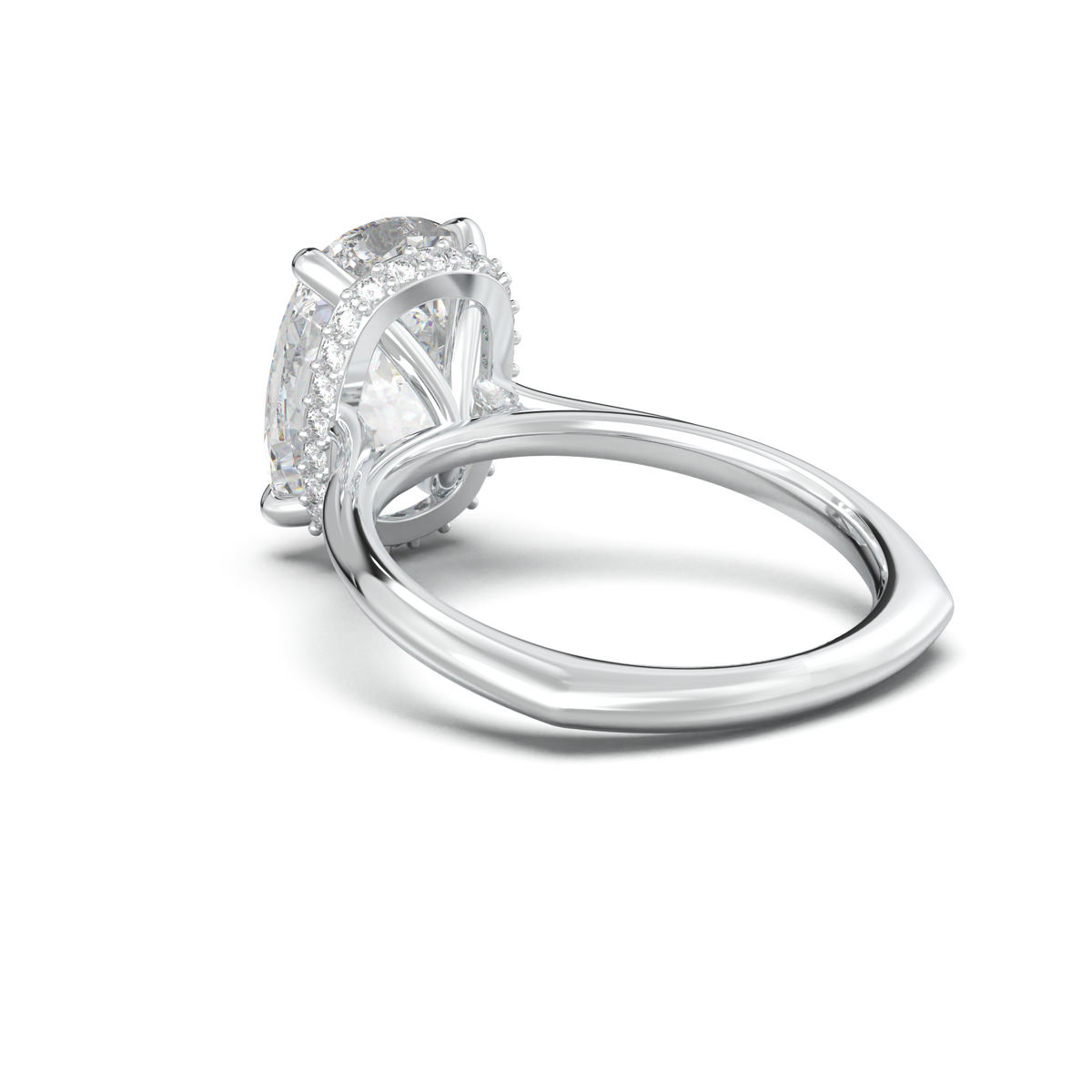 Cushion Hidden Halo Engagement Ring