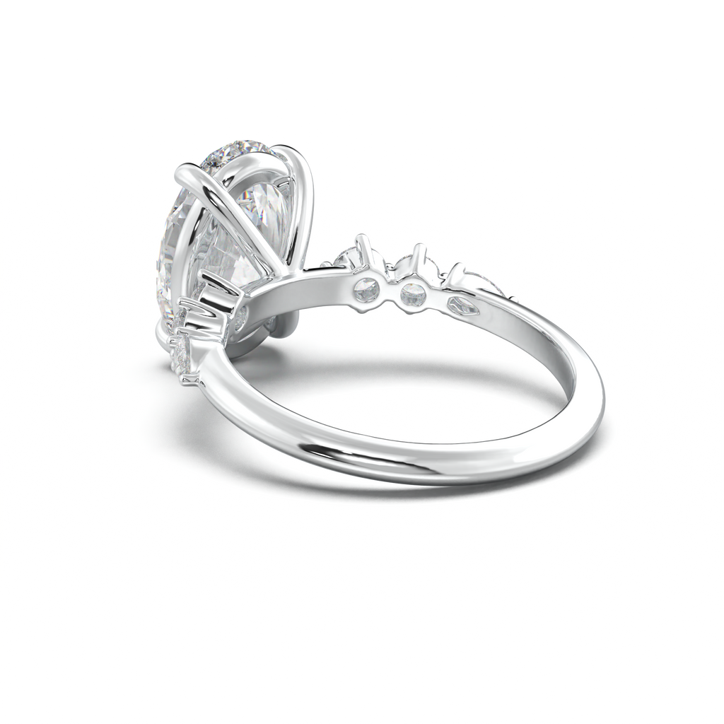 Oval Pear-Accent Engagement Ring