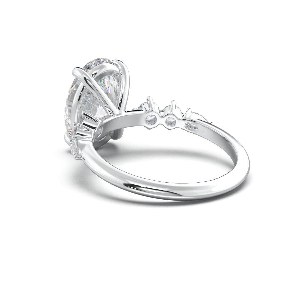 Oval Pear-Accent Engagement Ring