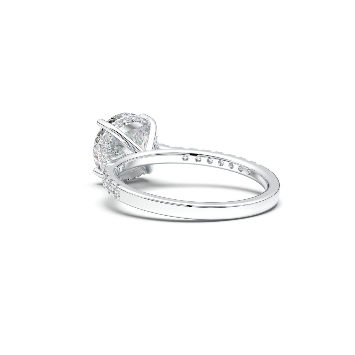 Round Pavé Engagement Ring