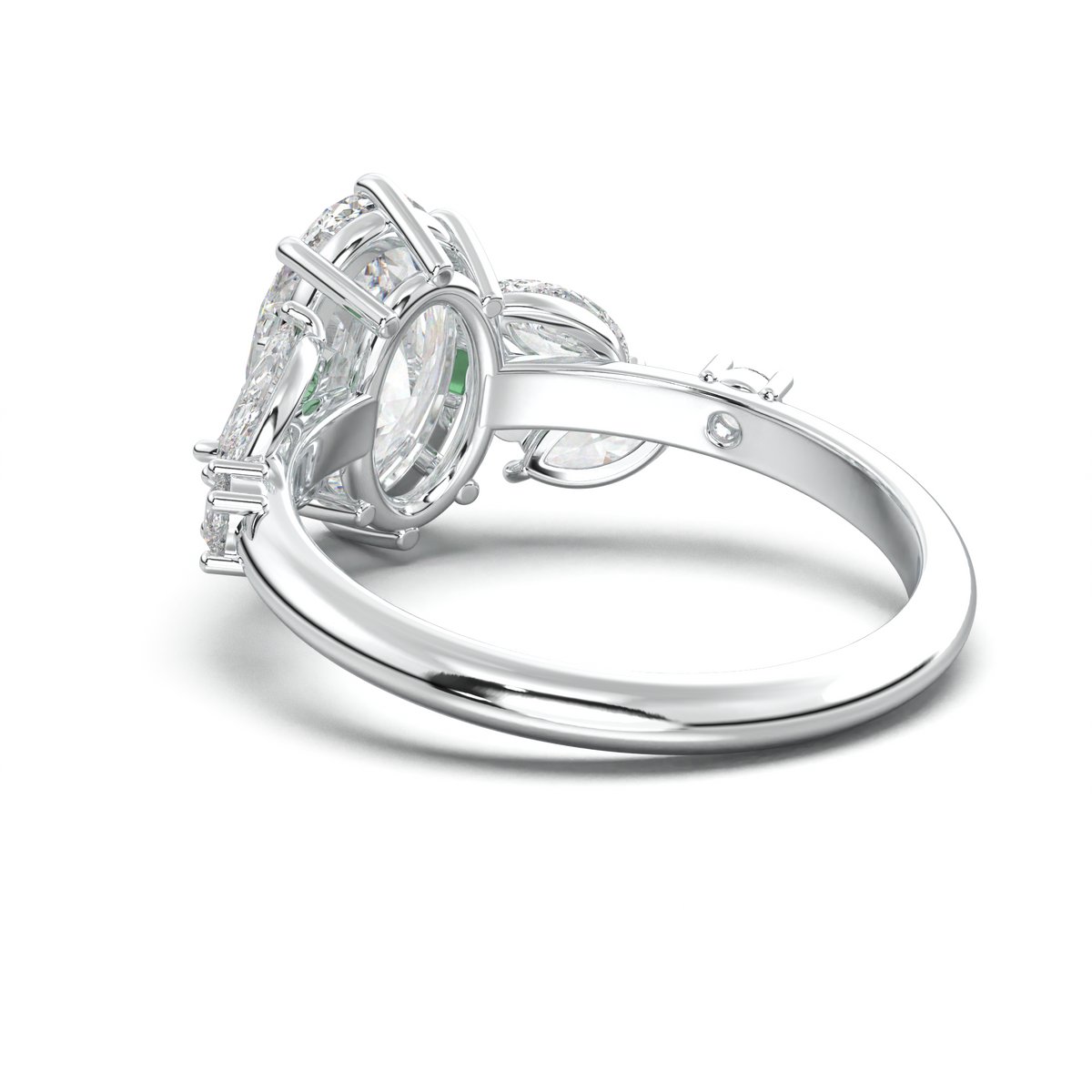 Oval Marquise-Accent Engagement Ring