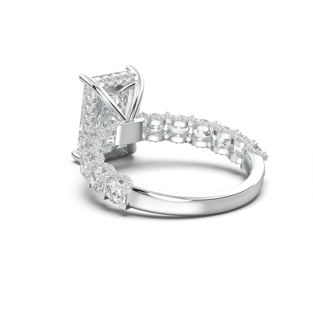 Radiant Diamond Band Engagement Ring