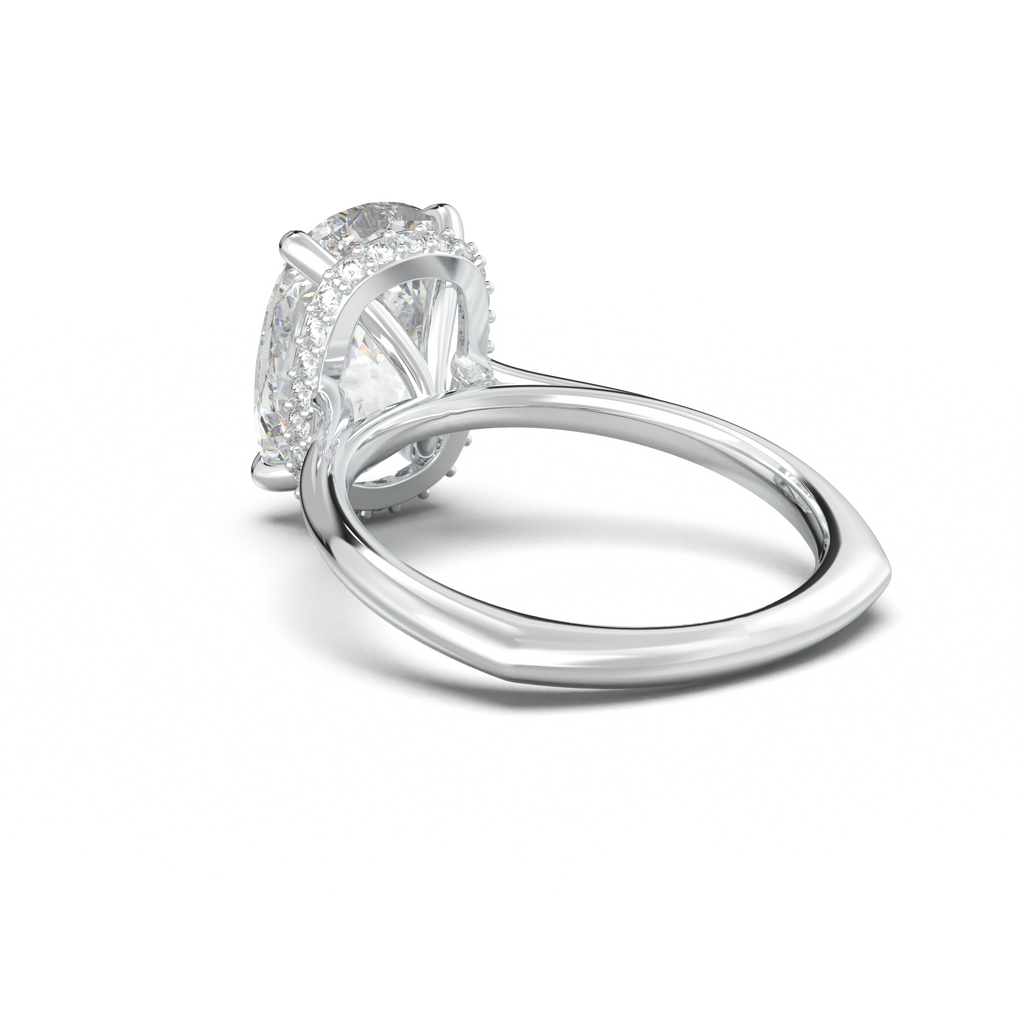 Cushion Hidden Halo Engagement Ring