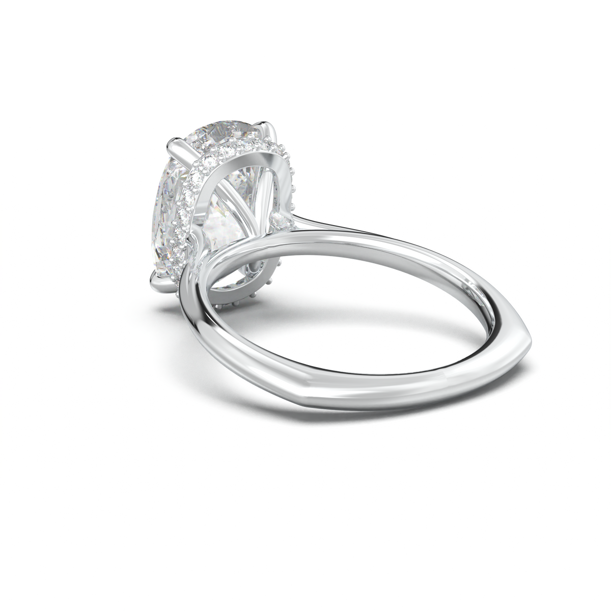 Cushion Hidden Halo Engagement Ring