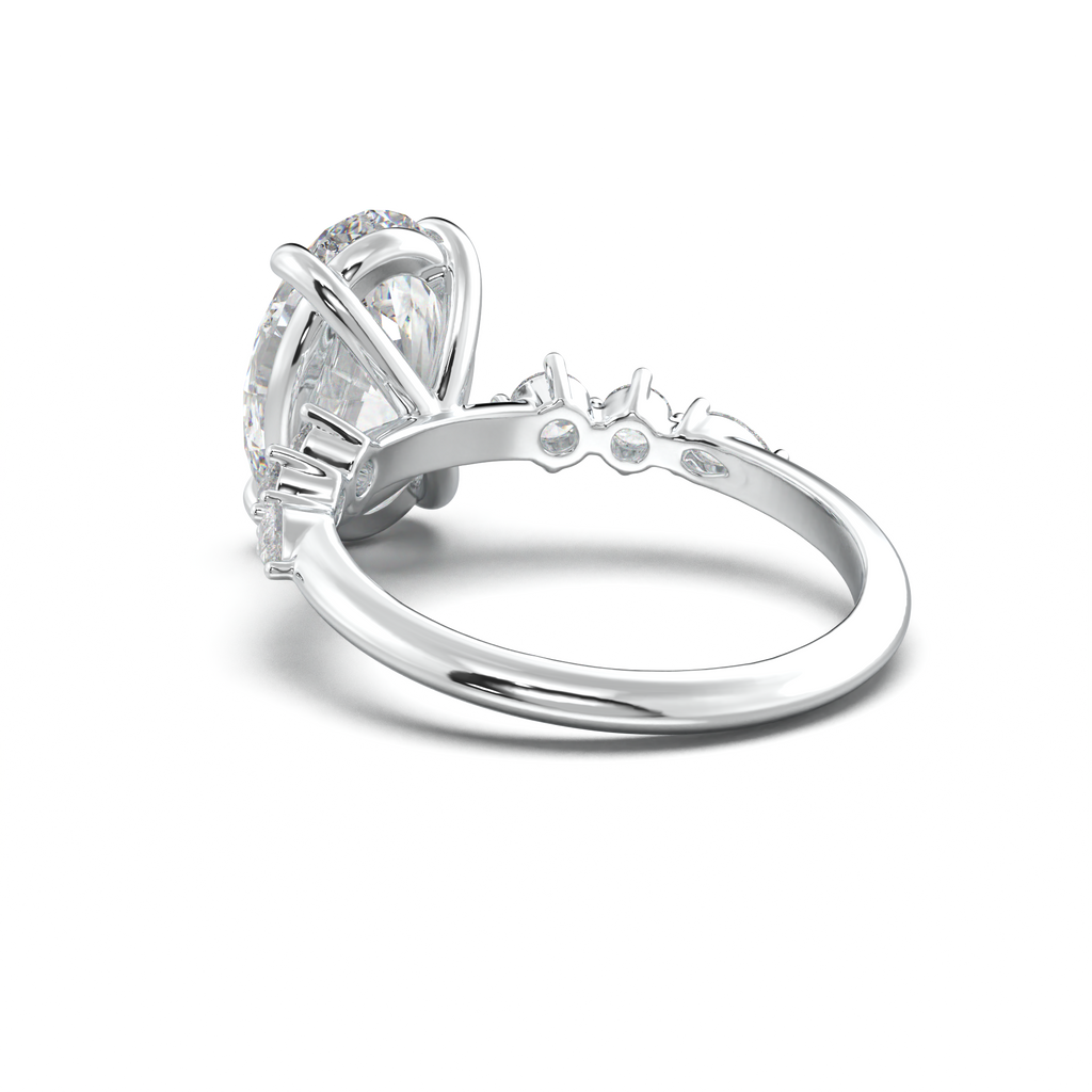 Oval Pear-Accent Engagement Ring