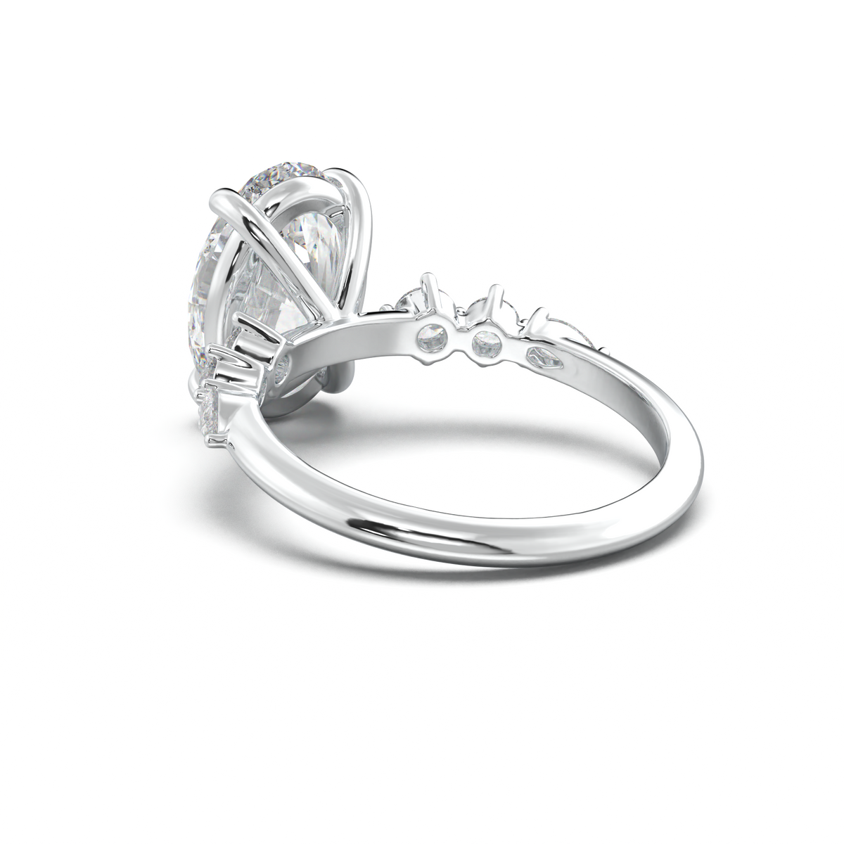 Oval Pear-Accent Engagement Ring