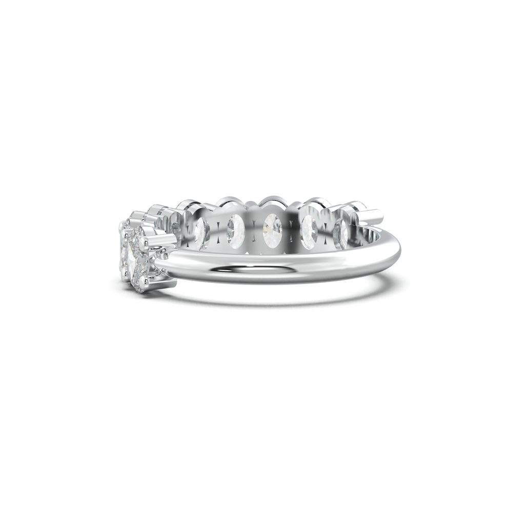 Nine-Oval Half-Eternity Wedding Band