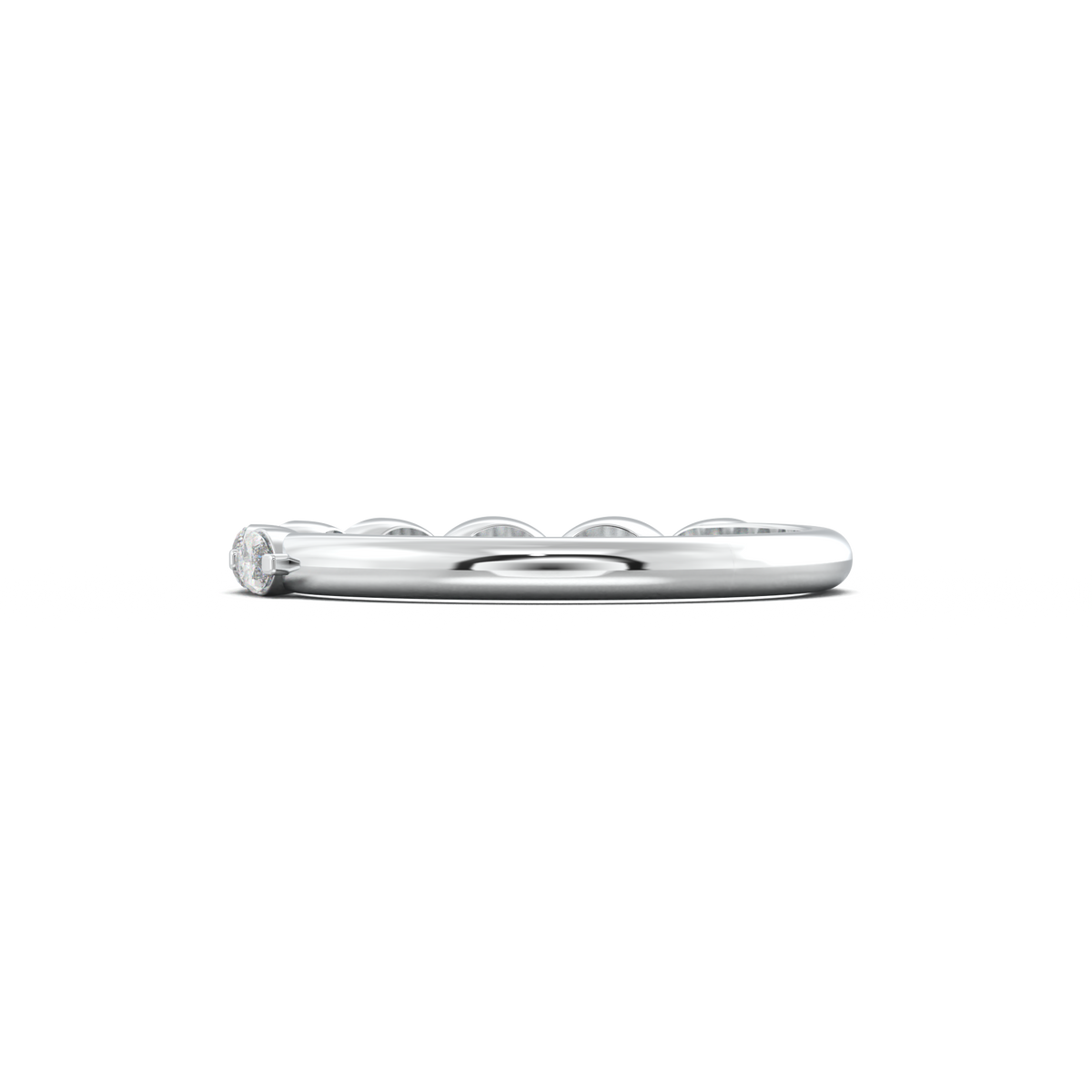 East-West Marquise Half-Eternity Wedding Band