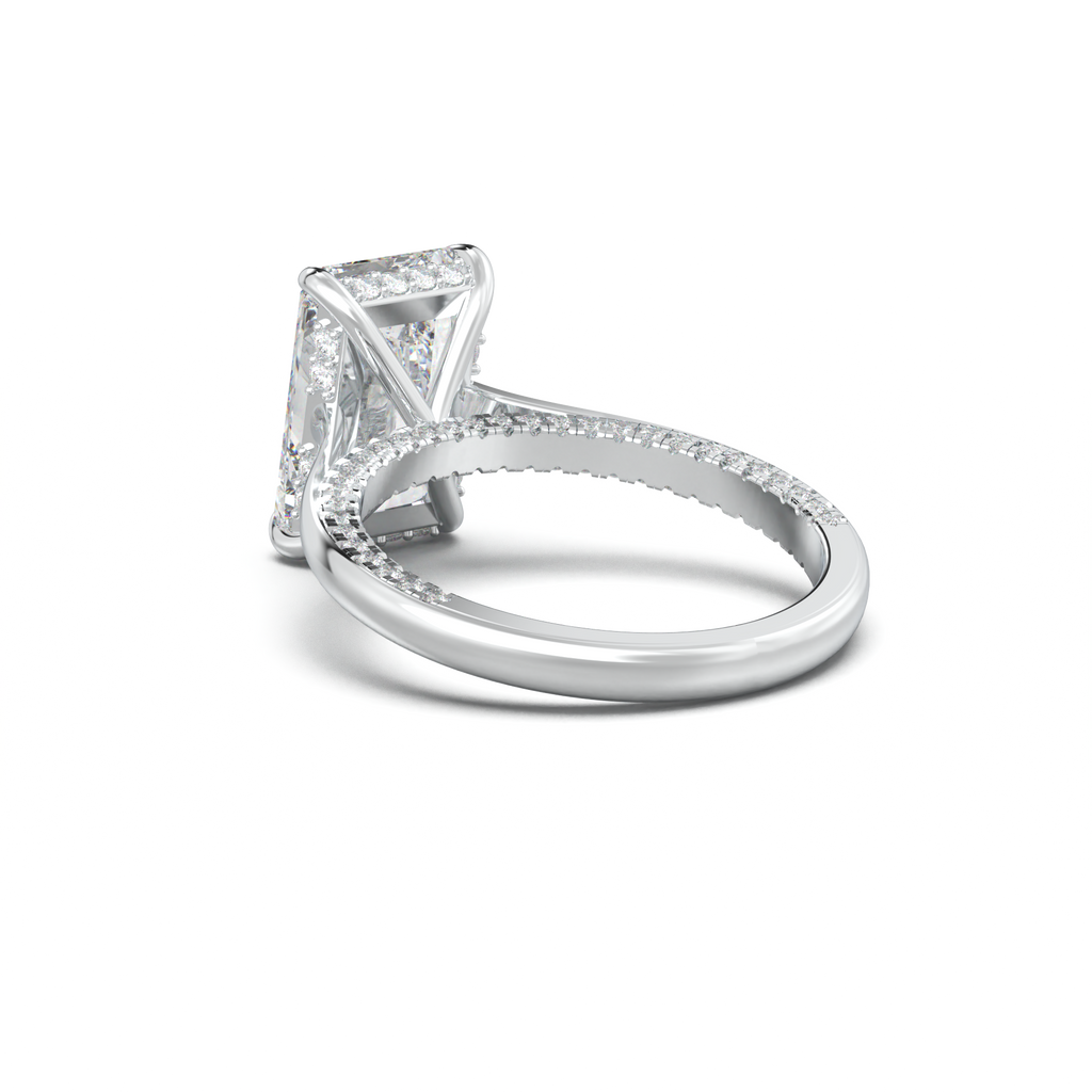 Radiant Pavé Hidden Halo Engagement Ring