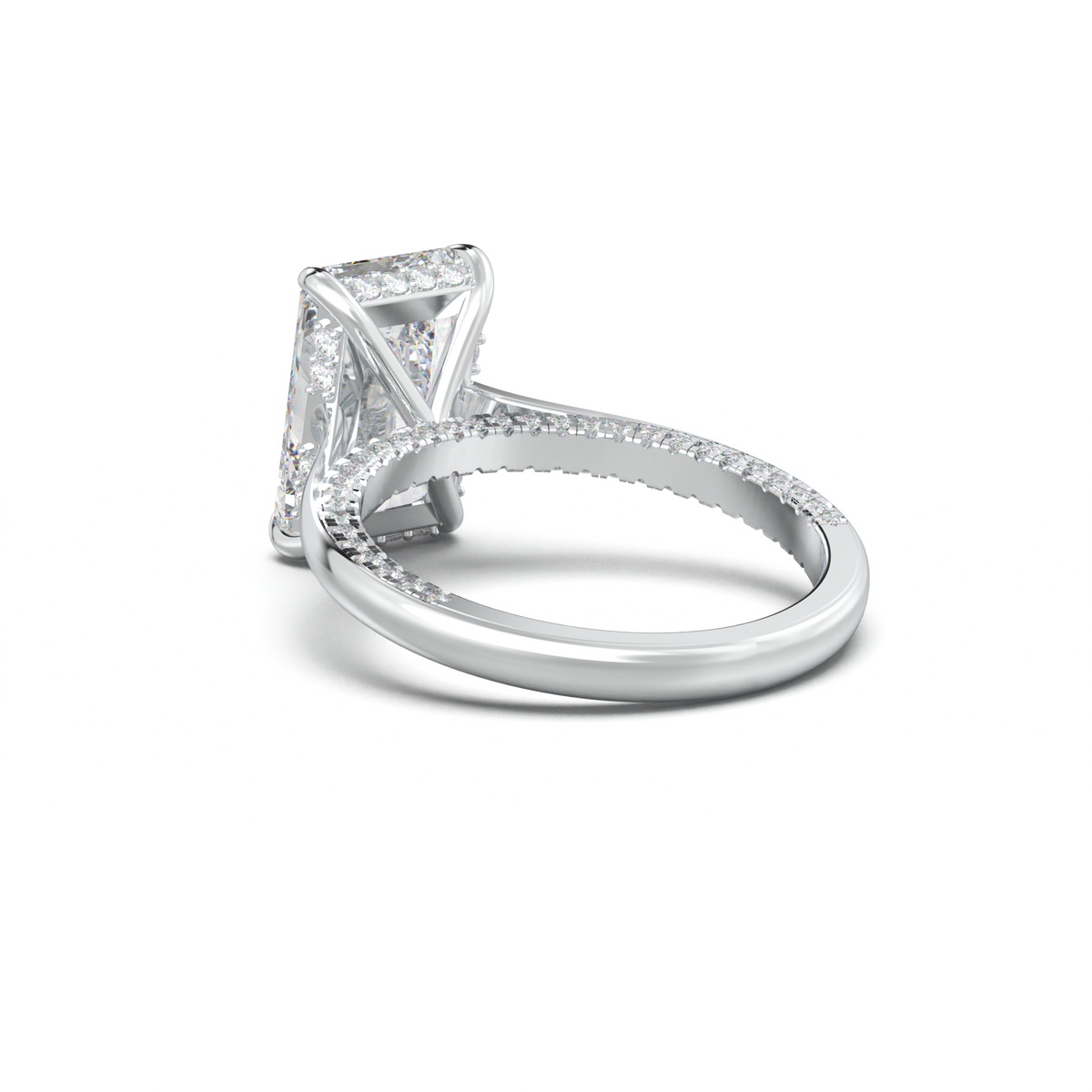 Radiant Pavé Hidden Halo Engagement Ring