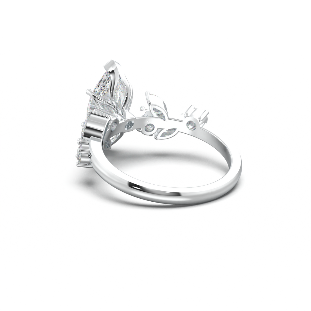 Marquise Mixed Side-Stone Engagement Ring